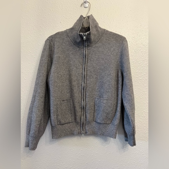 Dazy gray full zip cardigan ribbed large - Picture 1 of 4